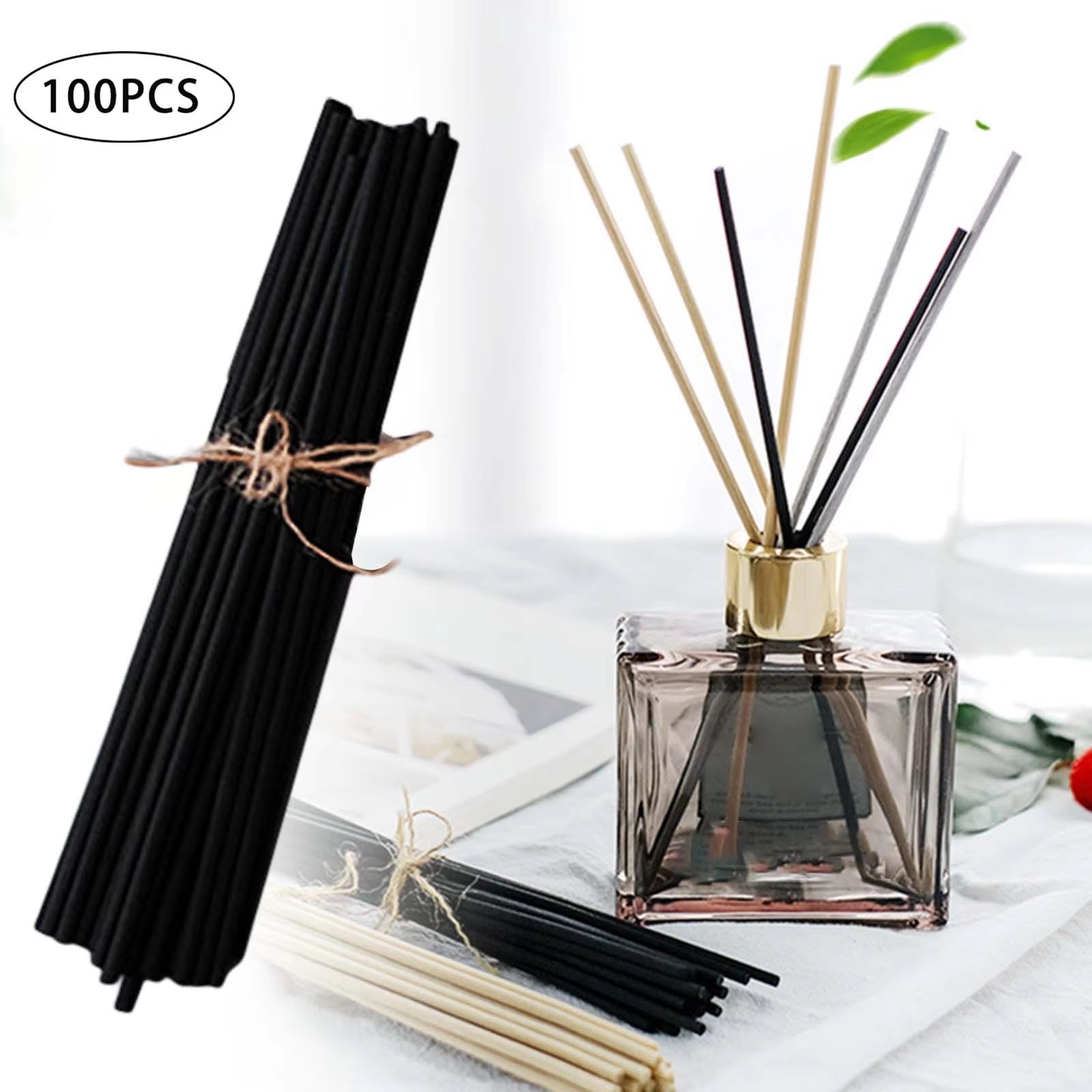 100Pcs Reed Diffuser Sticks Set 3Mm 8Inch Fiber Reed Diffuser Sticks Fragrance for Bedroom Office Bathroom Home