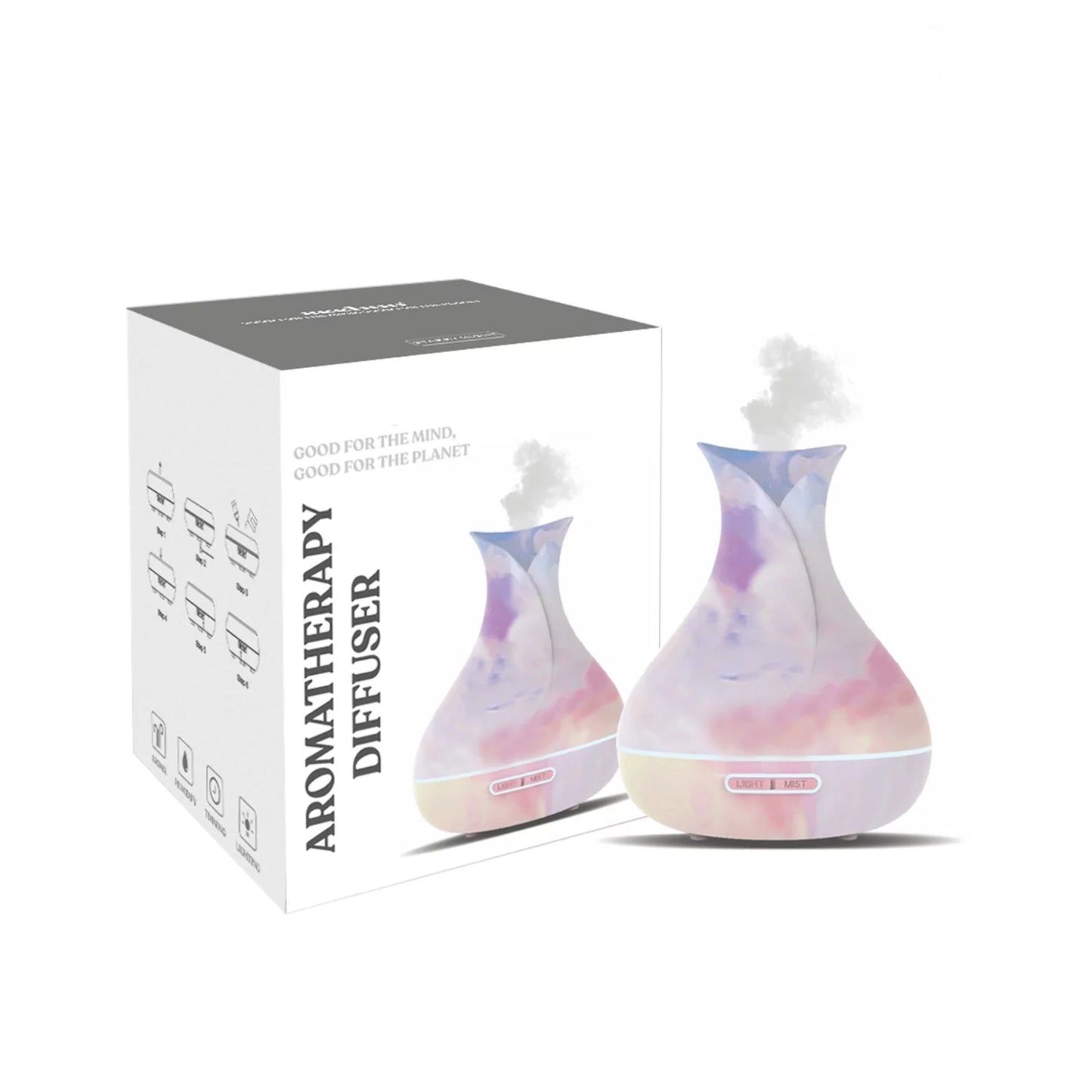 Tie Dyed Unique Ultrasonic Aromatherapy Mist Diffuser Humidifier (300 Ml)